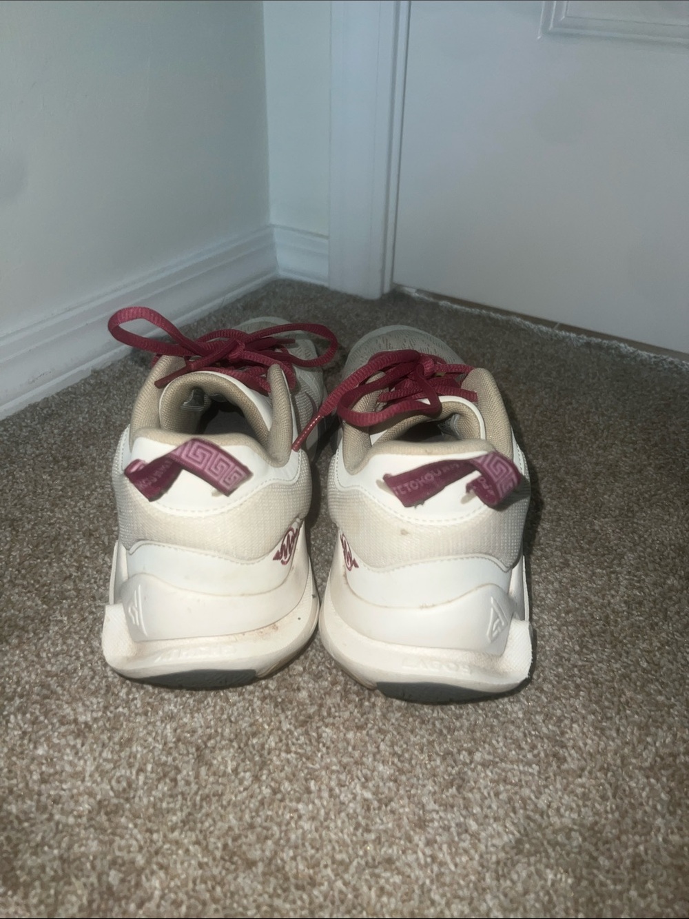 Nike Cream and Burgundy Athletic Sneakers - Picture 5 of 5